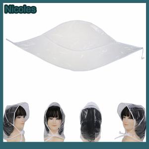 [Nicoles] 1Pcs Protect Hairstyle Rain Hat Plastic Bonnet for Women and Lady Clear
