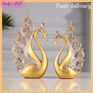 Couple Swan Statue Sculpture Resin Ornaments Wedding Gifts Tabletop Mothers Day Decor Crafts Gift