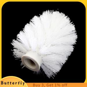 Butterfly White Toilet Brush Head Holder Replacement Bathroom WC Cleaning Brush Head
