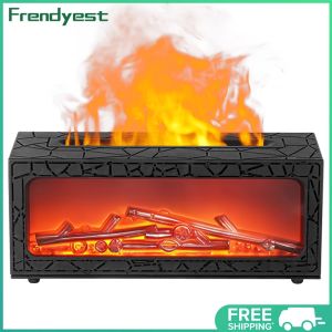COD [Free Shipping] Fireplace Flame Air Humidifier 7 Colors Essential Oil Diffuser with Timer Air Diffuser Humidifier for Bedroom Living Room Office