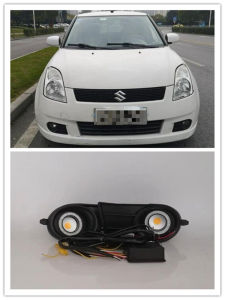 LED Fog Lights Assembly For Suzuki Swift  2007 2008 20019 Front Bumper Fog lamp Replacement Angel Eye Daylight Accessories Kits