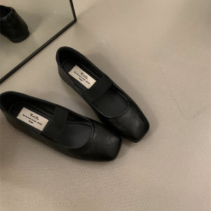 Korean Version of Retro Pumps Womens Spring and Autumn New Versatile Commuting Soft-soled Comfortable Flat Granny Shoes