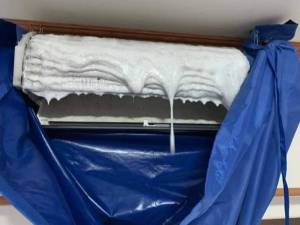 ผ้าใบล้างแอร์แบบหนา เคลือบPVC ป้องกันน้ำยาล้างคอยล์ สีน้ำเงิน 2 3 เมตร และ 3x4 เมตร