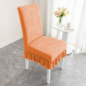 LLCY High-elastic Dining Chair Cover Anti-slip Anti-dirty Integrated Seat Cover Universal Skirt Edge Stool Slipcover for Home Decoration