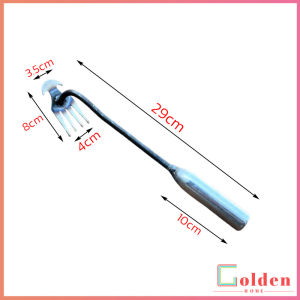 Golden คราดเก็บหญ้า แบบ mini อุปกรณ์ทำสวน  คราดเหล็ก หัวคู่จอบขุดดิน 4 ฟัน ขุดหญ้า ขุดดิน rake