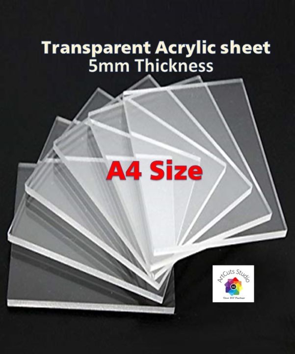 5mm Transparent / Color Acrylic sheet - A4 Size - Suitable for laser ...