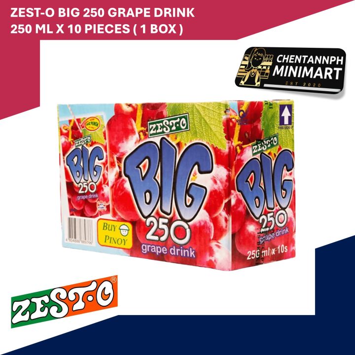 ZEST-O BIG 250 GRAPE  Healthy Juice Drink 250 ml x 10 pieces