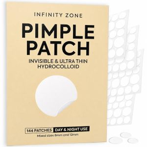 Hydrocolloid Pimple Patches (144 Count 8mm & 12mm) – Nearly Invisible Ultra Thin Spot Cover Day & Night Use.