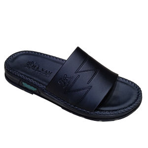 Dép Nam Quai Ngang HÀ NAM Đã May Viền Chân Quai Chắc Chắn Da Bò Thật Cao Cấp DNA22038