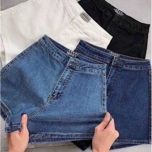 Quần Short Jean Nữ Lưng Cao Basic Chất Bò Phong Cách Ulzzang Hàn Quốc 4 Màu