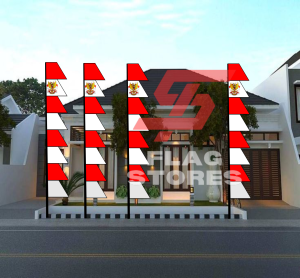 FLAG STORES / ISI 10 BENDERA / UMBUL UMBUL WARNA WARNI / UMBUL UMBUL 8SEGI GARUDA WARNA MERAH PUTIH