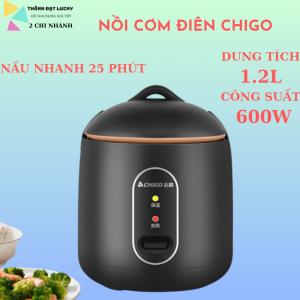Nồi cơm điện mini Chigo nồi cơm nấu đa năng nấu cơm hầm cháo hấp xào luộc thiết kế chống tràn chống dính hiện đại