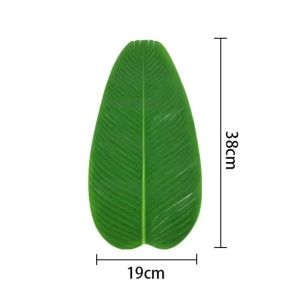 NOBLELUX 5Pcs Heat Resistant Artificial Banana Leaves Simulation Coasters Decor Faux Lotus Leaf Durable Waterproof Table Mats Party Wedding Decoration