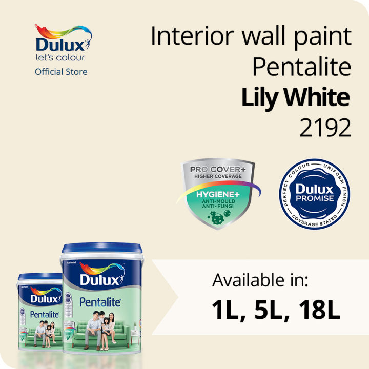 Dulux Pentalite - Lily White (2192) (Anti-mould & Anti-fungus) (Interior  Wall Paint) | Lazada
