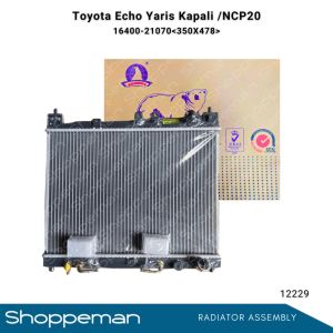 12229 TOYOTA ECHO 1.3 1.5 YARIS KAPALI NCP20 PLATZ VITZ RADIATOR ASSEMBLY A/T 350x478x16mm PA16 1ROW 16400-21070