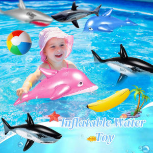 Inflatable Water Toys Shark Banana Palm Tree Floating Balls for Beach Party Fun Kids Summer Play