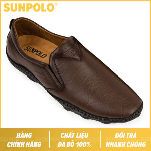 Giày mọi nam da bò SUNPOLO giày công sở đi tiệc đi chơi CS5082