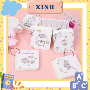 4 Xấp Flash card giấy note ghi chú học từ vựng tiếng anh hàn nhật có móc treo mẫu ngẫu nhiên