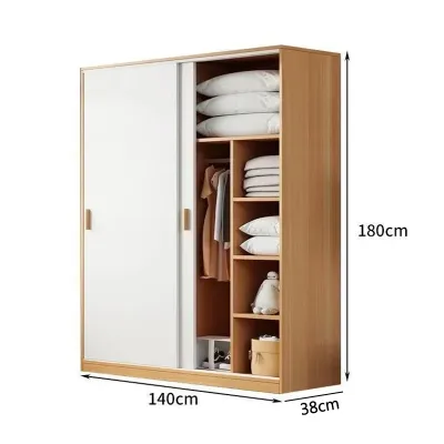 [On Hand]Sliding Door Wardrobe Easy Assembly For Home Bedroom Rental Room Wardrobe Storage Economical Modern And Simple