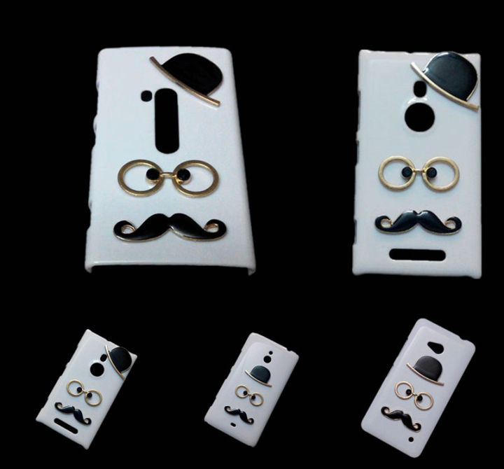 Cover for Nokia Lumia 1320 430 535 540 550 640 XL 610 620 650 710 730 735  800 820 928 929 930 950 Sirocco 603 3D Cute Hat Eye Mustache