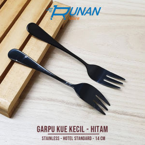 Cake Fork Stainless Garpu Kue Kecil Hitam Hotel Dessert Fork Black