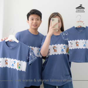 CAROTYLES S Kaos Couple Keluarga Big Snpy Wanita Lengan Pendek Katun