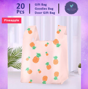Gift Bag 20pcs Goodies Bag Colorful Fruit Snack Tote Vest Thickened Portable Handles Plastic Bag (66) Door Gift Shopping Retail Party Fruit Shop Beg