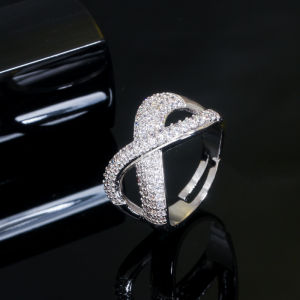SEQUITO Simple Gold Plated Bowknot Shape Micro Pave Green Red Blue Tiny AAA Cubic Zircon Crystal Adjustable Open Ring for Women Daily Party Jewelry SR055