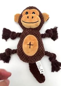 Plush Dog Toys Corduroy Chew Toy For Puppy Squeaker Squeaky Leaking Food Toys with Ropes Bite Resistant Teeth Cleaning Toys