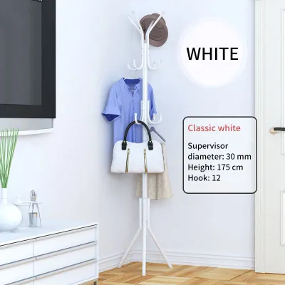 (HOME+) 12 Hooks Clothes Rack Hat and Coat Garment Hanger Floor Standing Rack