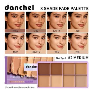 Q-1151 STORE 8 Shade Cream Concealer Palette Waterproof Full Coverage Soft Matte Cream Concealer Oil Control Concealer Palette Makeup Tool