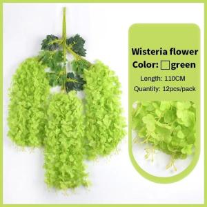 12pcs Premium 110cm Fake Wisteria Flowers 7 Color Bulk Cheap for Party Home Wedding Decor