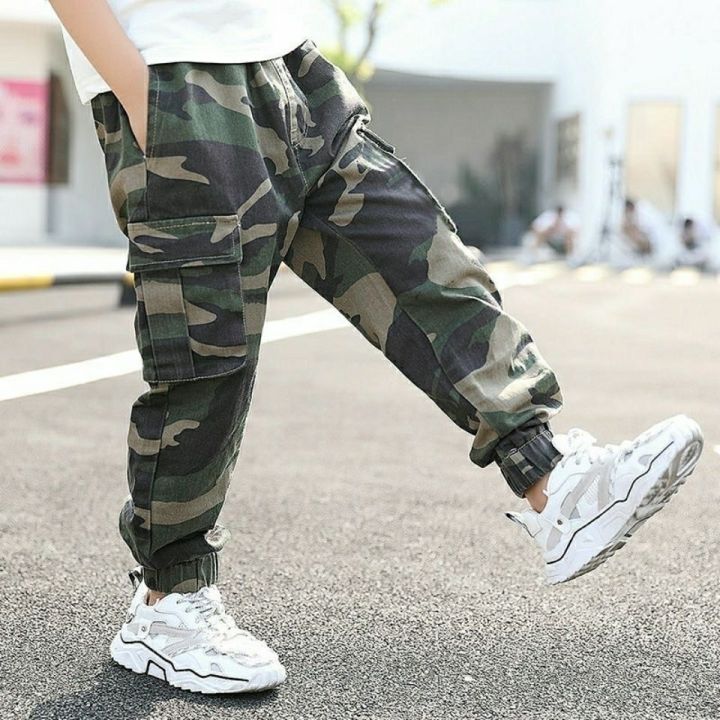 2023 Spring Autumn Boys Pants Kids Clothing Boys Camouflage Pants