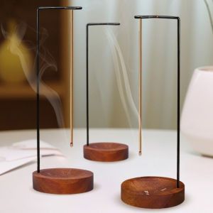 Burner Upside Down Incense Burner Incense Stick Holder Wooden Round Incense Tray Ornament Bedroom Home Yoga Decoration