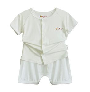 Bộ sơ sinh Babiboo quần áo sơ sinh cộc tay visco siêu mềm BBC137