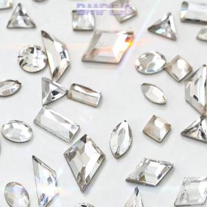 BMPEIC 50ชิ้นมินิแหลมด้านล่างผสมรูปทรงคริสตัลเครื่องประดับตกแต่งเล็บแก้วกองเพชรอุปกรณ์ทำเล็บ