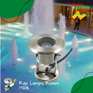Kap Lampu Tanam Kolam Fitting MR16 Silver