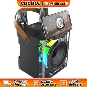 ไมโครโฟนคาราโอเกะบลูทูธพร้อมไมโครโฟนคู่ระบบเสียงสเตอริโอไร้สายสำหรับผู้ชื่นชอบคาราโอเกะ