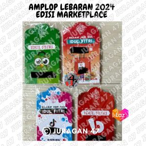 1 Pack isi 10 PCS Amplop Lebaran Baru 2024 - Amplop Lebaran Edisi Marketplace - Amplop Idul Fitri Lucu Karakter Unik Viral
