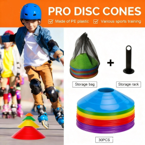 10Pcs Soccer Discs Bucket Marker Training Sign Flat Cones Marker Discs