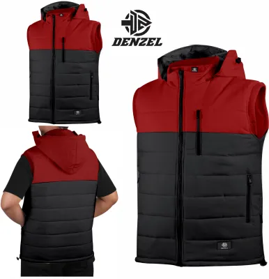 DENZEL - Rompi Pria Hitam Putih DZ 034 - Jaket Rompi Pria - Jaket Motor Rompi - Jaket Rompi Laki laki