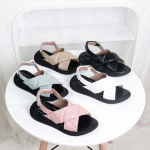 LAPEPA JOVITA Sepatu Sandal Wedges Wanita Casual Sendal Tali Silang Cewek Model Strap Belakang Kekinian