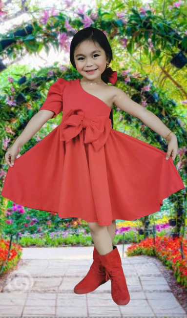 HEYKIDOO Floral Velvet Party Dresses for Kids Girls-Maroo