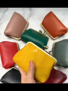 Soft Genuine Cow Leather Metal Frame Kiss Lock Lipstick Wallet Ladies Cowhide Small Organizer Bag Card Holders Coin Purse2026