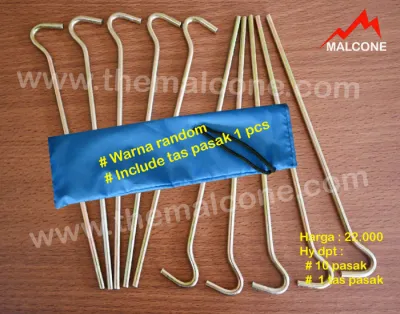 Pasak tenda kuat anti karat 10 pcs + tas pasak 1 pcs