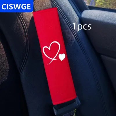 [COD] CISWGE AUTOPARTS 1/2 miếng đệm vai dây an toàn xe hơi thêu trái tim dễ thương phụ kiện nội thất xe hơi thẩm mỹ thoáng khí mềm mại