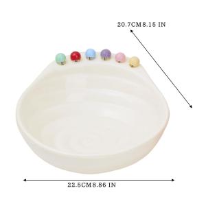 YESPERY Fruit Bowl with Fork Large Capacity Fruit Serving Plate With Fruit Fork Snack Plate