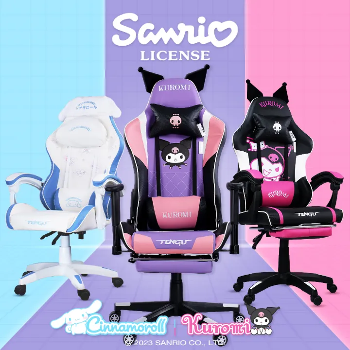 Tengu รุ่น ซานริโอ้ คุโรมิ เก้าอี้เกมมิ่ง e-sport เก้าอี้ทำงาน Ergonomic ลิขสิทธิ์แท้ Sanrio Gaming Chair (HelloKitty, Cinnamoroll, Kuromi)
