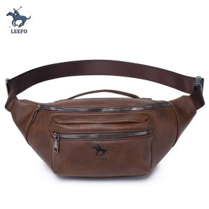 Ready Stock!! LEEFO Premium PU Leather Waist Bag for Men Chest Bag Pouch Bag