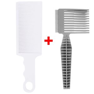 Dorisna 2PCS New Upgrade Barber Flat Push Comb Kit Hair Cut Combs Mens Hair Clipper Combs Salon Hairdresser Tools